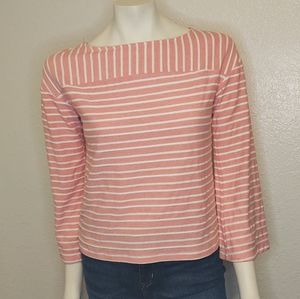 A New Day Blouse Salmon Long Bell Sleeve Button Bk